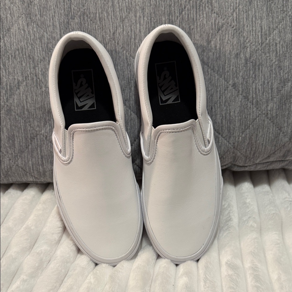 Vans Men's Classic White Slip-On Loafers